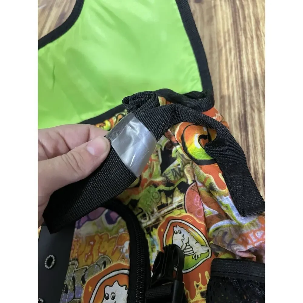 Crocs Graffiti Dinosaur Messenger Bag Adult Lime Green Interior